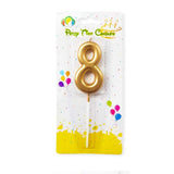 Gold Number Candle, Birthday Candle 0-9