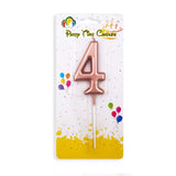 Rose Gold Number Candle, Birthday Candle 0-9