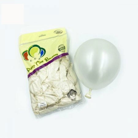 12inches Metallic White Latex Balloon