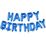 Air-Filled 16″ Happy Birthday Foil Balloon Banner Set – Blue