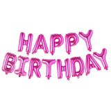 Air-Filled 16″ Happy Birthday Foil Balloon Banner Set – Pink
