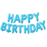 Air-Filled 16″ Happy Birthday Foil Balloon Banner Set – Pastel Blue