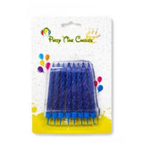 8-Pieces Glittery Spiral Birthday Candle – Blue