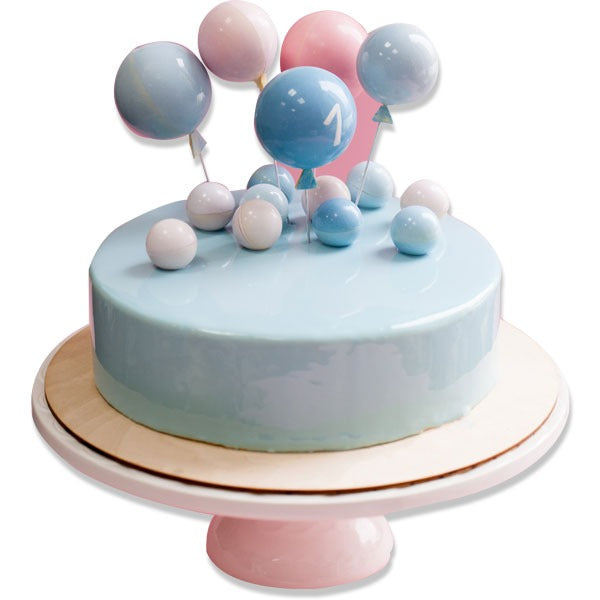 Light Blue Glaze Cake With Balls