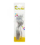 10-Pieces Metallic Wavy/Curly Birthday Candle Sticks – Silver